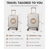 image:imageLOVEVOOK Carry On Luggage 22x14x9 Airline Approved Expandable Hard Shell Suitcase with Spinner Wheels USB Charging Port amp Front Pocket PC Hardside Rolling Luggage with TSA Lock for TravelBeigePinkGrey