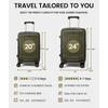 image:imageLOVEVOOK Carry On Luggage 22x14x9 Airline Approved Expandable Hard Shell Suitcase with Spinner Wheels USB Charging Port amp Front Pocket PC Hardside Rolling Luggage with TSA Lock for TravelBeigeBlackGreen