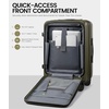 image:imageLOVEVOOK Carry On Luggage 22x14x9 Airline Approved Expandable Hard Shell Suitcase with Spinner Wheels USB Charging Port amp Front Pocket PC Hardside Rolling Luggage with TSA Lock for TravelBeigeBlackGreen