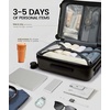 image:imageLOVEVOOK Carry On Luggage 22x14x9 Airline Approved Expandable Hard Shell Suitcase with Spinner Wheels USB Charging Port amp Front Pocket PC Hardside Rolling Luggage with TSA Lock for TravelBeigeJet Black