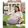 image:imageLOVEVOOK College Laptop Backpack for Women Work Computer Travel Backpack  Giant Tumbler Holder 156Inch Backpack with Laptop Compartment Padded Panel Chest BuckleCommuter Teacher Purse Bag BlackBeige  Light Purple