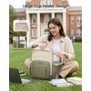 image:imageLOVEVOOK College Laptop Backpack for Women Work Computer Travel Backpack  Giant Tumbler Holder 156Inch Backpack with Laptop Compartment Padded Panel Chest BuckleCommuter Teacher Purse Bag BlackBeige  Been Green