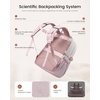 image:imageLOVEVOOK College Laptop Backpack for Women Work Computer Travel Backpack  Giant Tumbler Holder 156Inch Backpack with Laptop Compartment Padded Panel Chest BuckleCommuter Teacher Purse Bag BlackBeige  Light Purple
