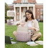 image:imageLOVEVOOK College Laptop Backpack for Women Work Computer Travel Backpack  Giant Tumbler Holder 156Inch Backpack with Laptop Compartment Padded Panel Chest BuckleCommuter Teacher Purse Bag BlackBeige  Light Pink