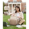 image:imageLOVEVOOK College Laptop Backpack for Women Work Computer Travel Backpack  Giant Tumbler Holder 156Inch Backpack with Laptop Compartment Padded Panel Chest BuckleCommuter Teacher Purse Bag BlackBeige  Khaki