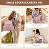 image:imageLOVEVOOK Diaper Bag Backpack Small Baby Bag Cute Baby Diaper Bag Stylish WaterResistant Travel Baby Bag for Mom Baby Backpack with Changing Pad Stroller Straps Black BeigePink