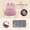 image:imageLOVEVOOK Diaper Bag Backpack Small Baby Bag Cute Baby Diaper Bag Stylish WaterResistant Travel Baby Bag for Mom Baby Backpack with Changing Pad Stroller Straps Black BeigePink