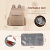 image:imageLOVEVOOK Diaper Bag Backpack Small Baby Bag Cute Baby Diaper Bag Stylish WaterResistant Travel Baby Bag for Mom Baby Backpack with Changing Pad Stroller Straps Black BeigeKhaki