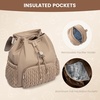 image:imageLOVEVOOK Diaper Bag Backpack Small Baby Bag Cute Baby Diaper Bag Stylish WaterResistant Travel Baby Bag for Mom Baby Backpack with Changing Pad Stroller Straps Black BeigeKhaki