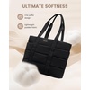 image:imageLOVEVOOK Diaper Bag Tote 156 Inch Puffer Diaper Bag Waterproof Travel Diaper Tote with Changing Pad Pacifier CaseBlack