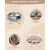 image:imageLOVEVOOK Diaper Bag Tote 156 Inch Puffer Diaper Bag Waterproof Travel Diaper Tote with Changing Pad Pacifier CaseOffwhite