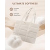 image:imageLOVEVOOK Diaper Bag Tote 156 Inch Puffer Diaper Bag Waterproof Travel Diaper Tote with Changing Pad Pacifier CaseOffwhite