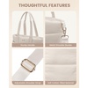 image:imageLOVEVOOK Diaper Bag Tote 156 Inch Puffer Diaper Bag Waterproof Travel Diaper Tote with Changing Pad Pacifier CaseOffwhite