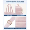 image:imageLOVEVOOK Diaper Bag Tote 156 Inch Puffer Diaper Bag Waterproof Travel Diaper Tote with Changing Pad Pacifier CasePink