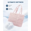 image:imageLOVEVOOK Diaper Bag Tote 156 Inch Puffer Diaper Bag Waterproof Travel Diaper Tote with Changing Pad Pacifier CasePink