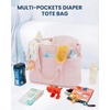 image:imageLOVEVOOK Diaper Bag Tote 156 Inch Puffer Diaper Bag Waterproof Travel Diaper Tote with Changing Pad Pacifier CasePink