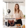 image:imageLOVEVOOK Insulated Lunch Bag Women Puffer Adult Large Lunch Box for Work  Wide Opening Large Lunch Tote Giant Tumbler Holder Leakproof Cooler Bag For College Picnic Beach Family Shoulder StrapBeige Black Brown