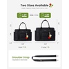 image:imageLOVEVOOK Insulated Lunch Bag Women Puffer Adult Lunch Box for Women Black  Wide Opening Large Loncheras Para Mujer with Cup HolderStrawberry CharmLeakproof Cooler Bag for Teacher Picnic Beach TravelBlack
