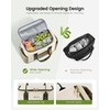 image:imageLOVEVOOK Insulated Lunch Bag Women Puffer Adult Lunch Box for Women Black  Wide Opening Large Loncheras Para Mujer with Cup HolderStrawberry CharmLeakproof Cooler Bag for Teacher Picnic Beach TravelBeige Sage Green