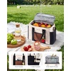 image:imageLOVEVOOK Insulated Lunch Bag Women Puffer Adult Lunch Box for Women Black  Wide Opening Large Loncheras Para Mujer with Cup HolderStrawberry CharmLeakproof Cooler Bag for Teacher Picnic Beach TravelBeige Black Brown