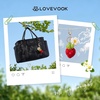 image:imageLOVEVOOK Insulated Lunch Bag Women Puffer Adult Lunch Box for Women Black  Wide Opening Large Loncheras Para Mujer with Cup HolderStrawberry CharmLeakproof Cooler Bag for Teacher Picnic Beach TravelBlack