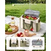 image:imageLOVEVOOK Insulated Lunch Bag Women Puffer Adult Lunch Box for Women Black  Wide Opening Large Loncheras Para Mujer with Cup HolderStrawberry CharmLeakproof Cooler Bag for Teacher Picnic Beach TravelGreen White Floral