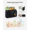 image:imageLOVEVOOK Insulated Lunch Bag Women Puffer Adult Lunch Box for Women Black  Wide Opening Large Loncheras Para Mujer with Cup HolderStrawberry CharmLeakproof Cooler Bag for Teacher Picnic Beach TravelKhaki Beige