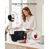 image:imageLOVEVOOK Insulated Lunch Bag Women Puffer Adult Lunch Box for Women Black  Wide Opening Large Loncheras Para Mujer with Cup HolderStrawberry CharmLeakproof Cooler Bag for Teacher Picnic Beach TravelBlack