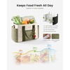 image:imageLOVEVOOK Insulated Lunch Bag Women Puffer Adult Lunch Box for Women Black  Wide Opening Large Loncheras Para Mujer with Cup HolderStrawberry CharmLeakproof Cooler Bag for Teacher Picnic Beach TravelNude Khaki Beige