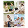 image:imageLOVEVOOK Insulated Lunch Bag Women Puffer Adult Lunch Box for Women Black  Wide Opening Large Loncheras Para Mujer with Cup HolderStrawberry CharmLeakproof Cooler Bag for Teacher Picnic Beach TravelKhaki Beige