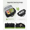 image:imageLOVEVOOK Insulated Lunch Bag Women Puffer Adult Lunch Box for Women Black  Wide Opening Large Loncheras Para Mujer with Cup HolderStrawberry CharmLeakproof Cooler Bag for Teacher Picnic Beach TravelKhaki Beige