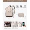 image:imageLOVEVOOK Laptop Backpack for Women 156 Inch Laptop Bag with USB Port Fashion Waterproof Backpacks Teacher Nurse Stylish Travel Bags Vintage Daypacks Bookbag for College School WorkBeige  Nude