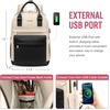 image:imageLOVEVOOK Laptop Backpack for Women 156 Inch Laptop Bag with USB Port Fashion Waterproof Backpacks Teacher Nurse Stylish Travel Bags Vintage Daypacks Bookbag for College School WorkBlack  Beige
