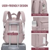 image:imageLOVEVOOK Laptop Backpack for Women 156 Inch Laptop Bag with USB Port Fashion Waterproof Backpacks Teacher Nurse Stylish Travel Bags Vintage Daypacks Bookbag for College School WorkLight Pink