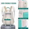 image:imageLOVEVOOK Laptop Backpack for Women 156 Inch Laptop Bag with USB Port Fashion Waterproof Backpacks Teacher Nurse Stylish Travel Bags Vintage Daypacks Bookbag for College School WorkLight Green  Beige