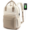 image:imageLOVEVOOK Laptop Backpack for Women 156 Inch Laptop Bag with USB Port Fashion Waterproof Backpacks Teacher Nurse Stylish Travel Bags Vintage Daypacks Bookbag for College School WorkKhaki  Pinkish Beige
