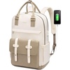 image:imageLOVEVOOK Laptop Backpack for Women 156 Inch Laptop Bag with USB Port Fashion Waterproof Backpacks Teacher Nurse Stylish Travel Bags Vintage Daypacks Bookbag for College School WorkZkhaki  Pinkish Beige