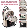image:imageLOVEVOOK Laptop Backpack for Women 156 Inch Laptop Bag with USB Port Fashion Waterproof Backpacks Teacher Nurse Stylish Travel Bags Vintage Daypacks Bookbag for College School WorkBlack  Beige