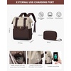 image:imageLOVEVOOK Laptop Backpack for Women 156 Inch Laptop Bag with USB Port Fashion Waterproof Backpacks Teacher Nurse Stylish Travel Bags Vintage Daypacks Bookbag for College School WorkApricot  Coffee