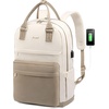 image:imageLOVEVOOK Laptop Backpack for Women 156 Inch Laptop Bag with USB Port Fashion Waterproof Backpacks Teacher Nurse Stylish Travel Bags Vintage Daypacks Bookbag for College School WorkKhaki  Pinkish Beige