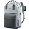 image:imageLOVEVOOK Laptop Backpack for Women 156 Inch Laptop Bag with USB Port Fashion Waterproof Backpacks Teacher Nurse Stylish Travel Bags Vintage Daypacks Bookbag for College School WorkDark Grey  Light Grey