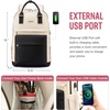 image:imageLOVEVOOK Laptop Backpack for Women 156 Inch Laptop Bag with USB Port Fashion Waterproof Backpacks Teacher Nurse Stylish Travel Bags Vintage Daypacks Bookbag for College School WorkBlack  Beige