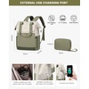 image:imageLOVEVOOK Laptop Backpack for Women 156 Inch Laptop Bag with USB Port Fashion Waterproof Backpacks Teacher Nurse Stylish Travel Bags Vintage Daypacks Bookbag for College School WorkBeige  Bean Green