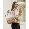 image:imageLOVEVOOK Laptop Backpack for Women 156 Inch Work Business Backpacks Purse With Large Capacity Waterproof Nurse Bag College Bookbag for School Waterproof Casual Daypack for TravelCreamwhitekhaki