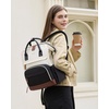 image:imageLOVEVOOK Laptop Backpack for Women 156 Inch Work Business Backpacks Purse With Large Capacity Waterproof Nurse Bag College Bookbag for School Waterproof Casual Daypack for TravelBeigeblack