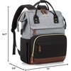 image:imageLOVEVOOK Laptop Backpack for Women 156 Inch Work Business Backpacks Purse With Large Capacity Waterproof Nurse Bag College Bookbag for School Waterproof Casual Daypack for TravelBlackgreybrown