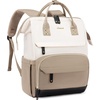 image:imageLOVEVOOK Laptop Backpack for Women 156 Inch Work Business Backpacks Purse With Large Capacity Waterproof Nurse Bag College Bookbag for School Waterproof Casual Daypack for TravelWhitekhaki