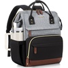 image:imageLOVEVOOK Laptop Backpack for Women 156 Inch Work Business Backpacks Purse With Large Capacity Waterproof Nurse Bag College Bookbag for School Waterproof Casual Daypack for TravelBlackgreybrown