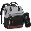 image:imageLOVEVOOK Laptop Backpack for Women 156 Inch Work Business Backpacks Purse With Large Capacity Waterproof Nurse Bag College Bookbag for School Waterproof Casual Daypack for TravelBlackgreybrown