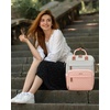 image:imageLOVEVOOK Laptop Backpack for Women 156 inch Waterproof Nurse Bag Teacher Work Backpack Purse for Women Travel Computer Backpack for College Office Business LadiesGrey Pink